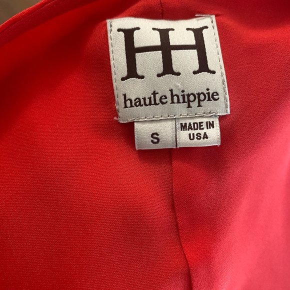 Haute Hippie Halter Silk Maxi Dress S Red Plum with belt - New - Picture 3 of 9